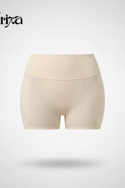 Shapewear panties with hip pads, front view.