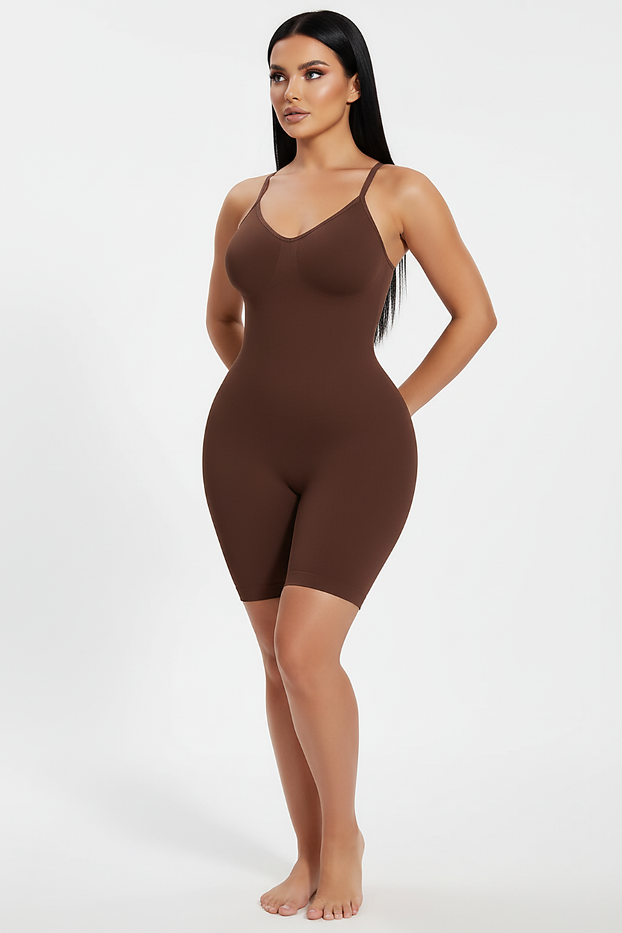Women's Tummy Control Full Body Shaper Bodysuit with Anti-Chafing Shorts, womens bodysuit shapewear tummy control slimmi