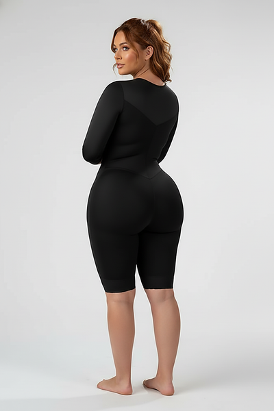 Nude shaper, back view on model.