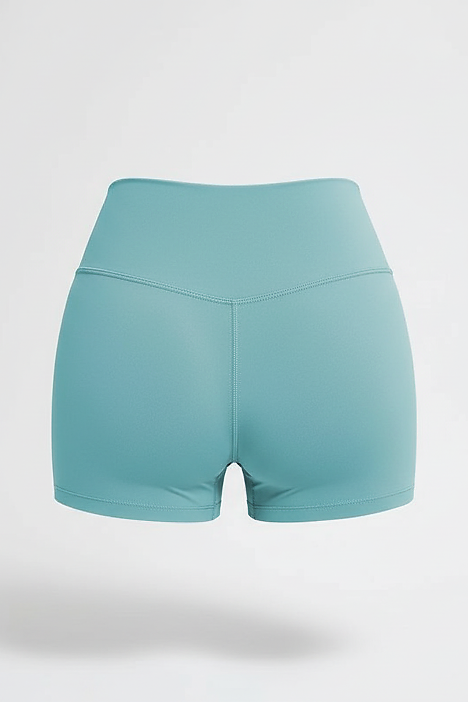 Running sports shorts, alternate angle view on model.