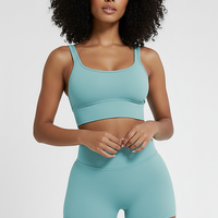 Running sports shorts, front view on model.