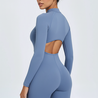 V-back sports jumpsuit, fabric detail.