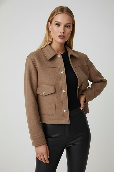 Solid long-sleeve jacket cuff detail.