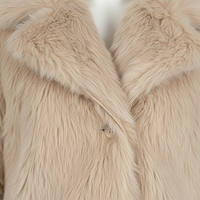 Cropped faux fur jacket, collar detail.