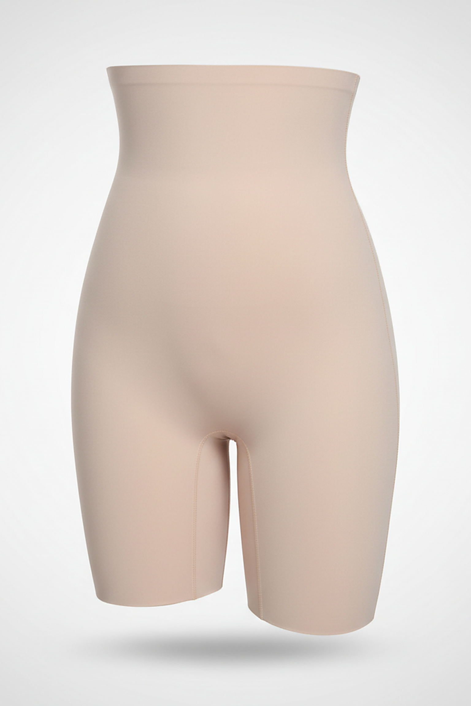 High-waist cotton blend power shorts, angled view on model.
