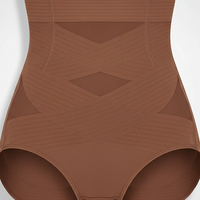 High-waisted X-shaped body shaper with tummy control, alternate angle view.