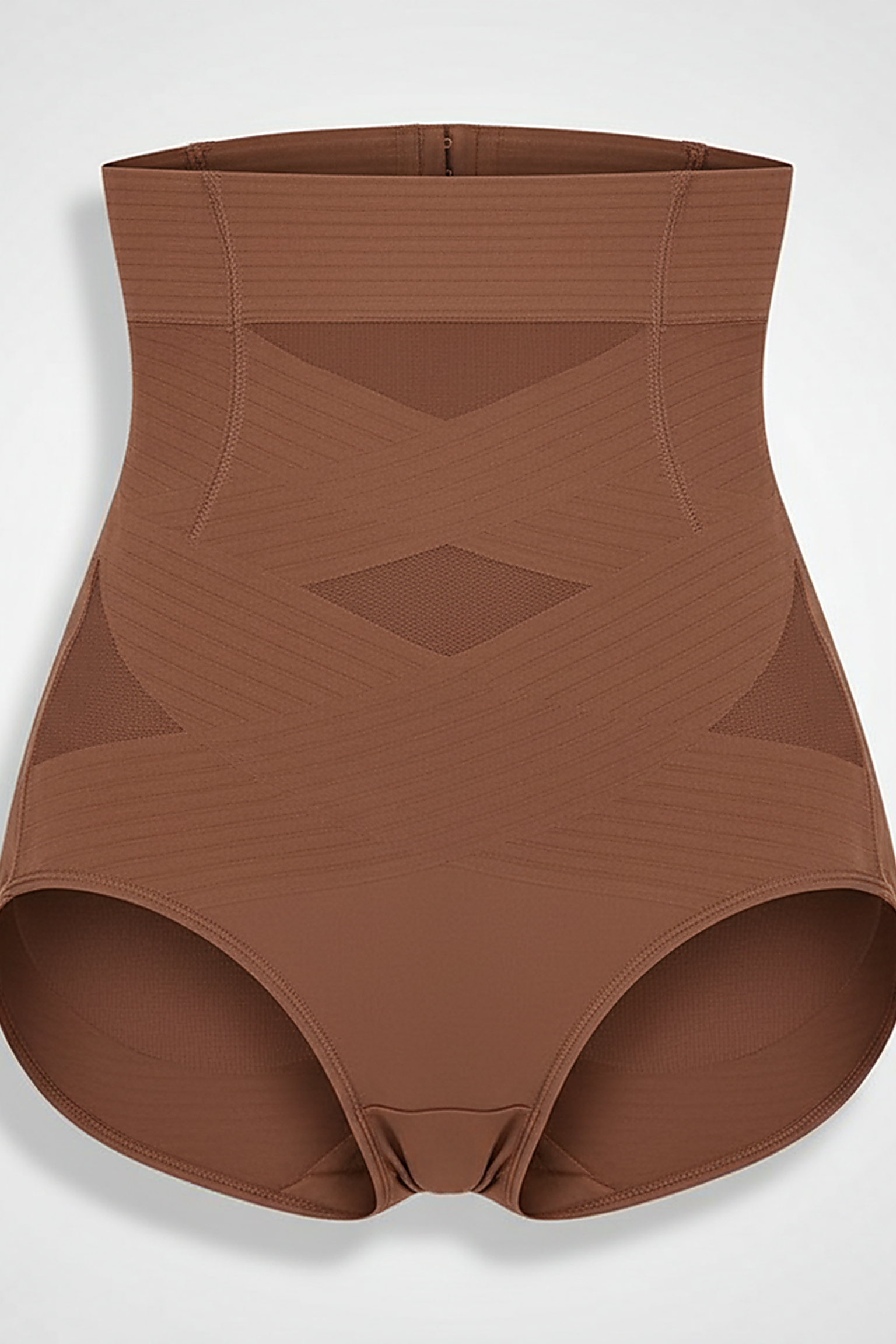 High-waisted X-shaped body shaper with tummy control, alternate angle view.