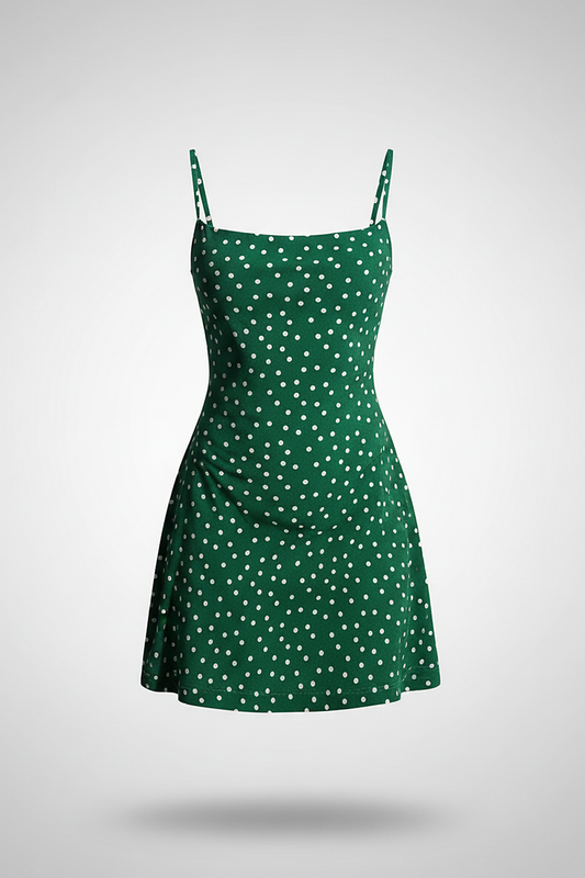 Polka Dot Backless Mini Dress - Thorne & Ivy