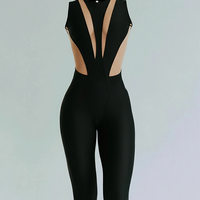 Sexy Mesh Patchwork Skinny Jumpsuit