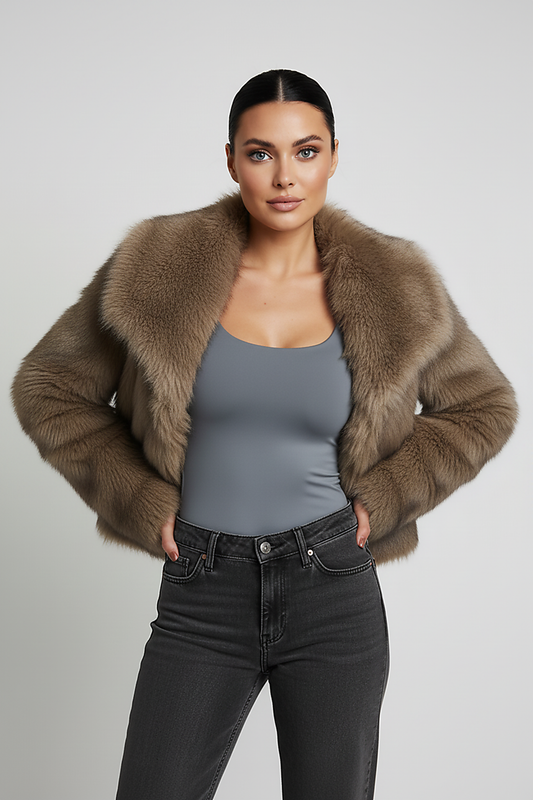 Hxao 2024 Woman Autumn Winter Faux Fur Coat