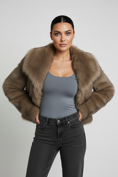 Hxao 2024 Woman Autumn Winter Faux Fur Coat