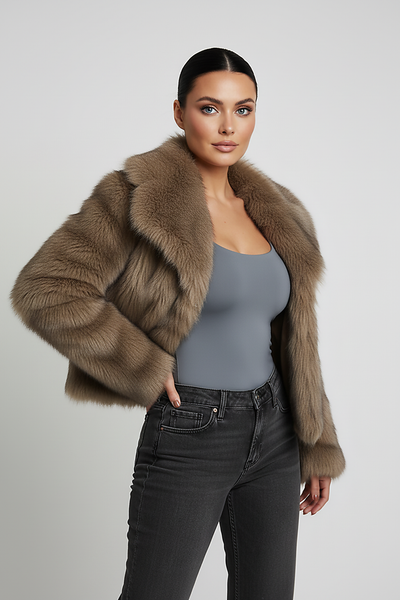 Hxao 2024 Woman Autumn Winter Faux Fur Coat