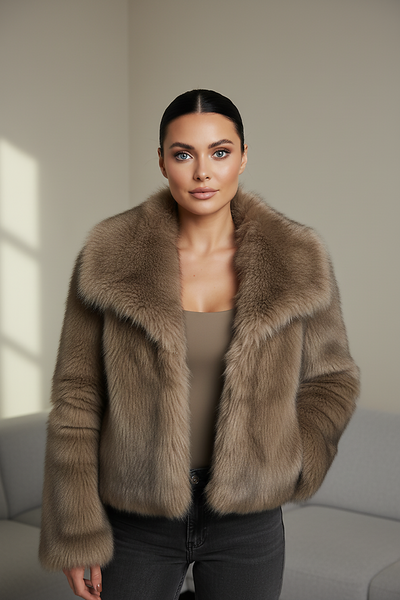 Hxao 2024 Woman Autumn Winter Faux Fur Coat