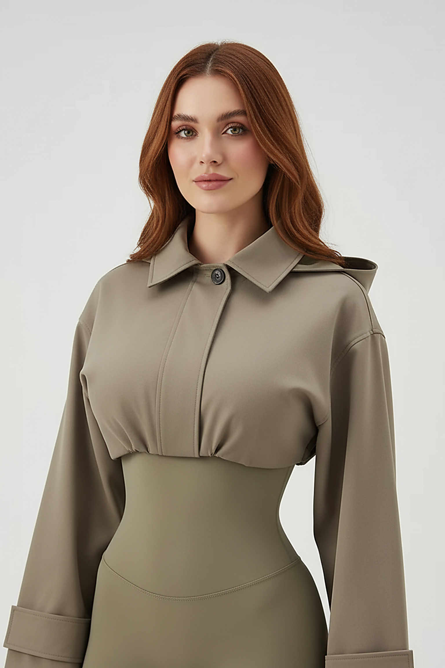 Women's Green Oversized Hooded Bomber Jacket