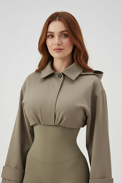 Women's Green Oversized Hooded Bomber Jacket