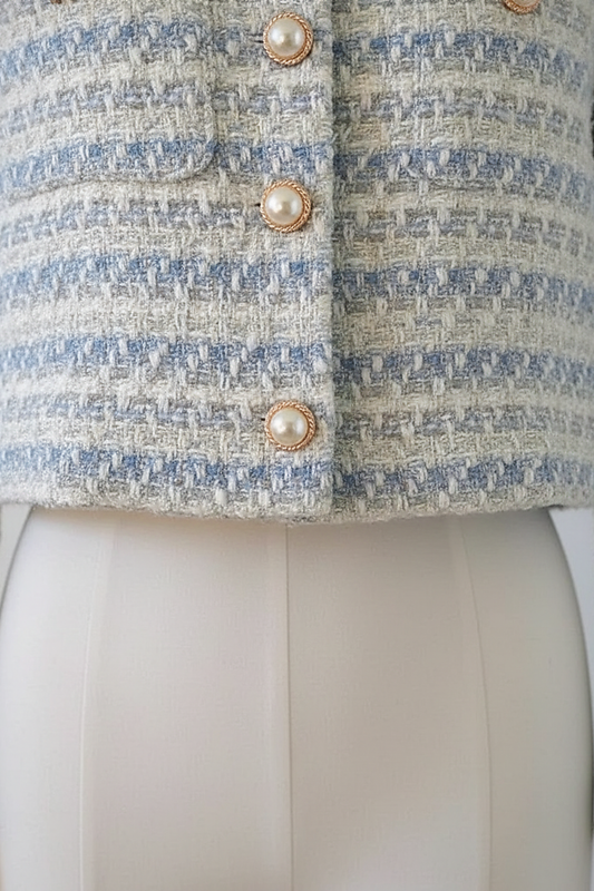 Elegant Tweed Single-Breasted Short Coat