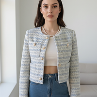 Elegant Tweed Single-Breasted Short Coat