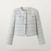 Elegant Tweed Single-Breasted Short Coat