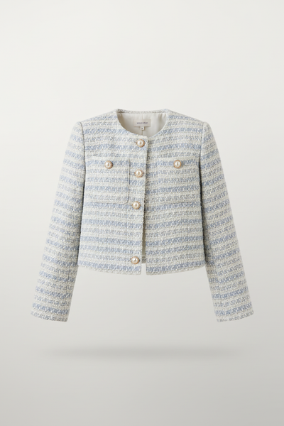 Elegant Tweed Single-Breasted Short Coat