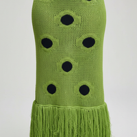 woman wearing white knitted maxi cover-up dress, front view, standing, hands relaxed