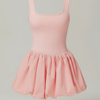 Yoga jumpsuit, alternate angle view on model.