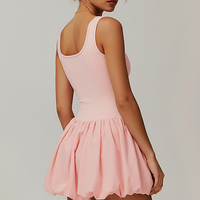 Yoga jumpsuit, back view on model.