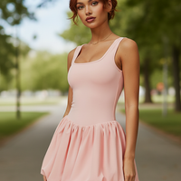 Yoga jumpsuit, outdoor lifestyle view on model.