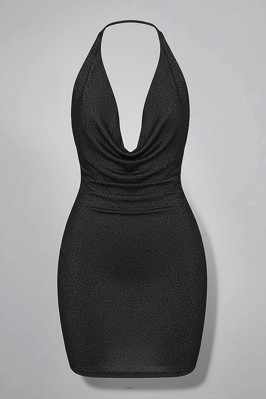 Cowl Neck Halter Mini Dress - Thorne & Ivy