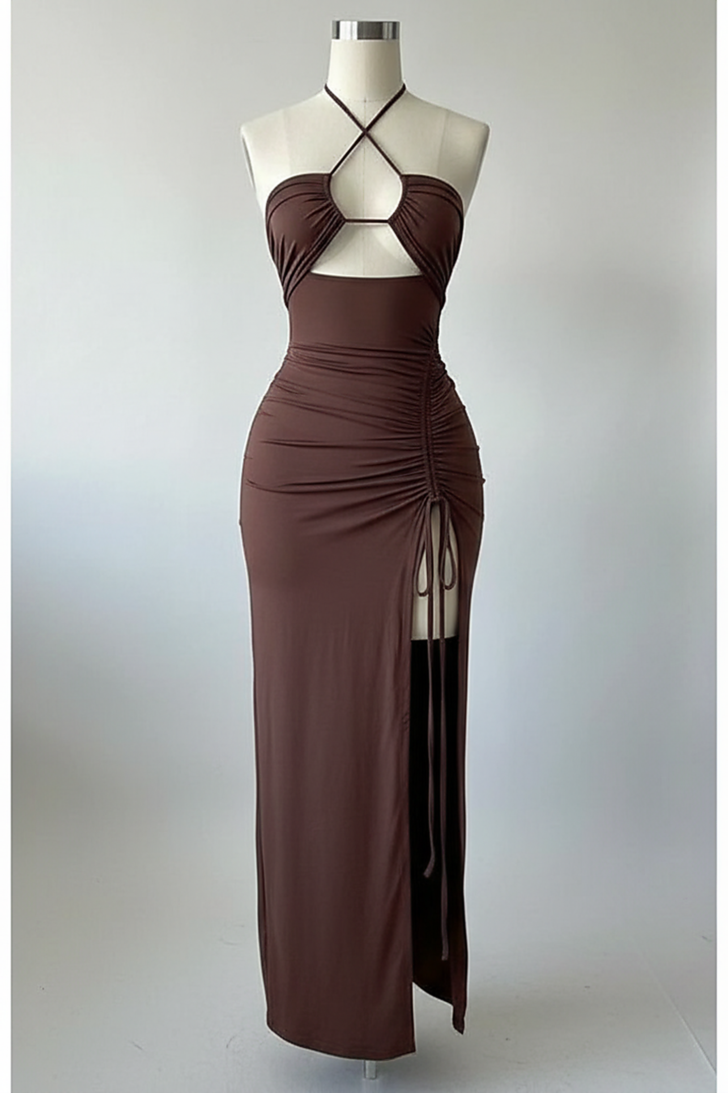 Puff Sleeve V-Neck Maxi Dress - Thorne & Ivy