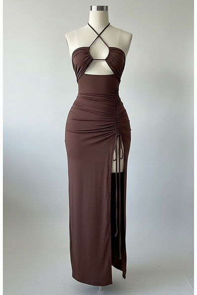Puff Sleeve V-Neck Maxi Dress - Thorne & Ivy