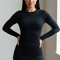 Ribbed Knit Long Sleeve Mini Dress - Thorne & Ivy