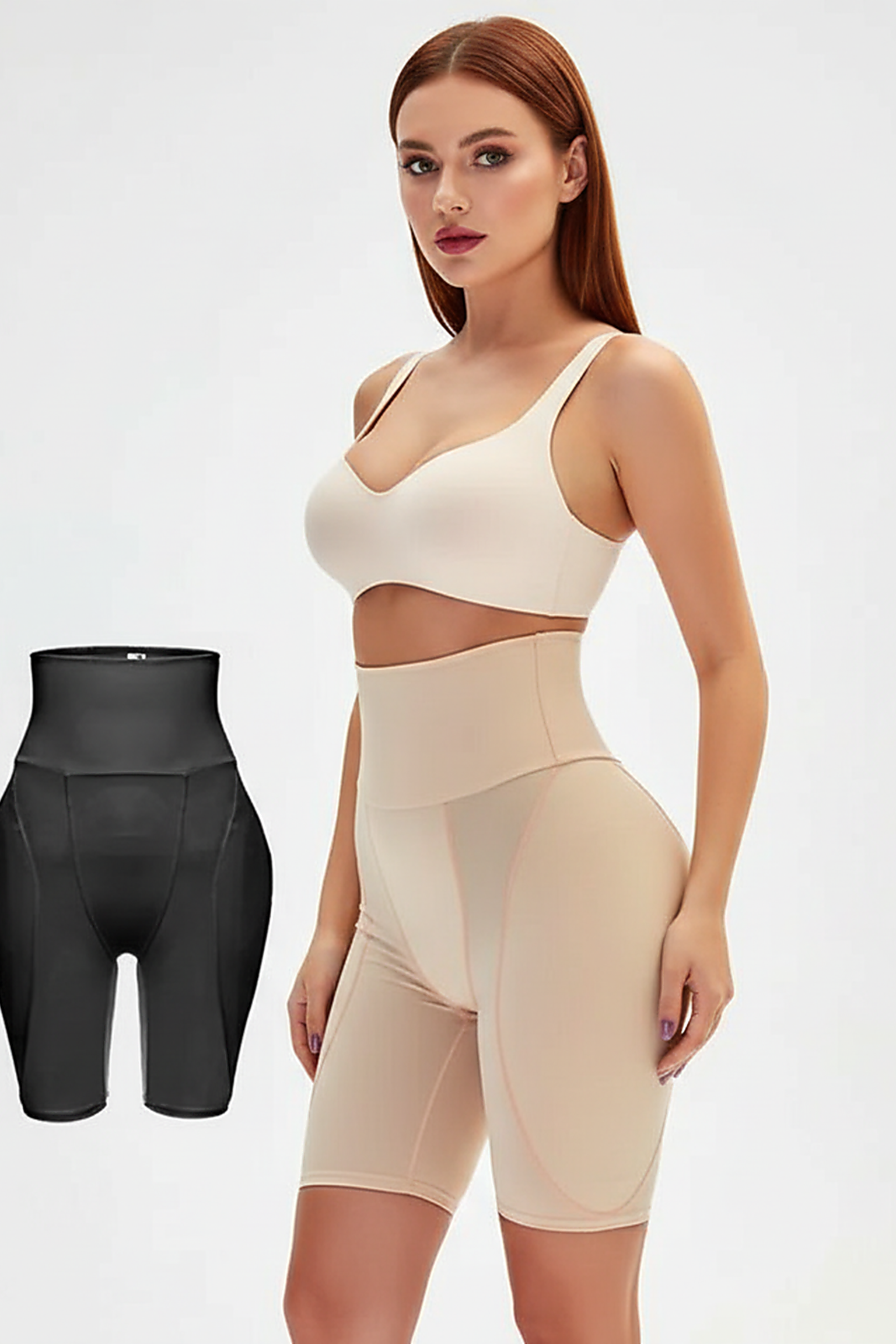 Padded shapewear panties with hip and butt lifter, alternate angle.