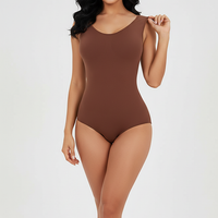 Slimming bodysuit, front view on model.