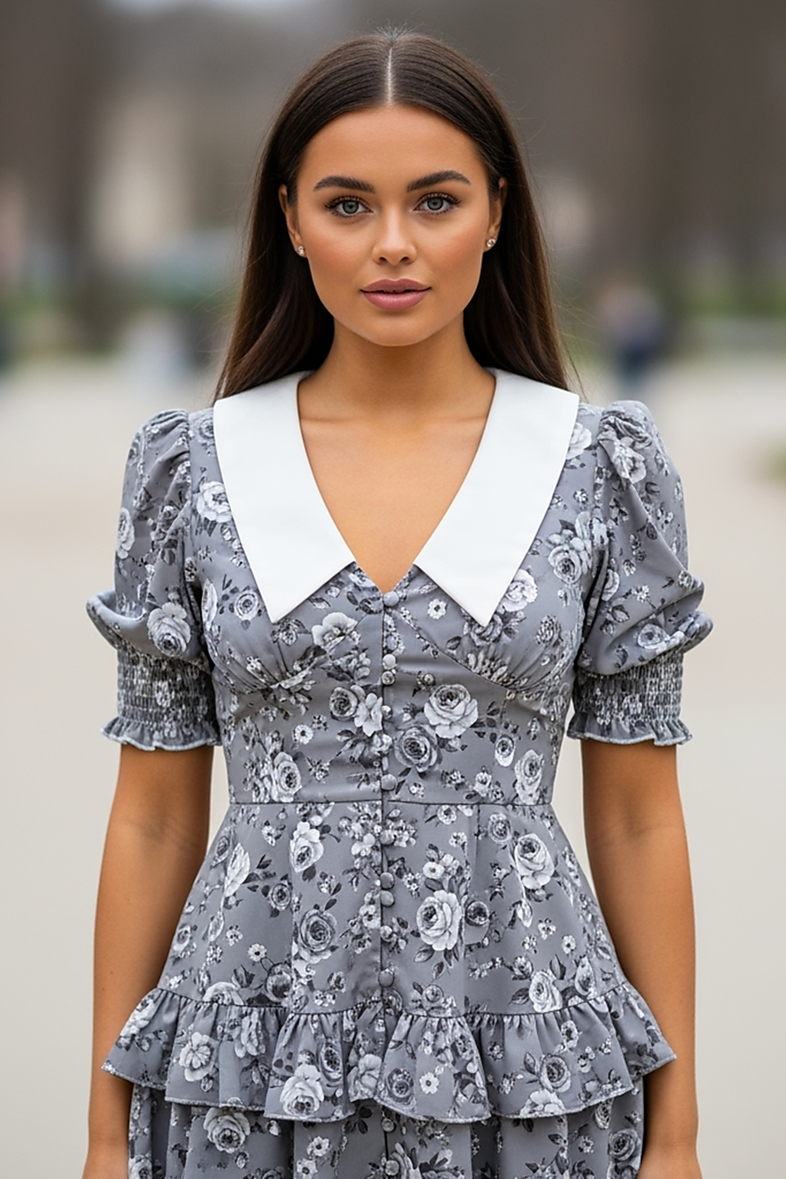 Printed Puff Sleeve Mini Dress - Thorne & Ivy