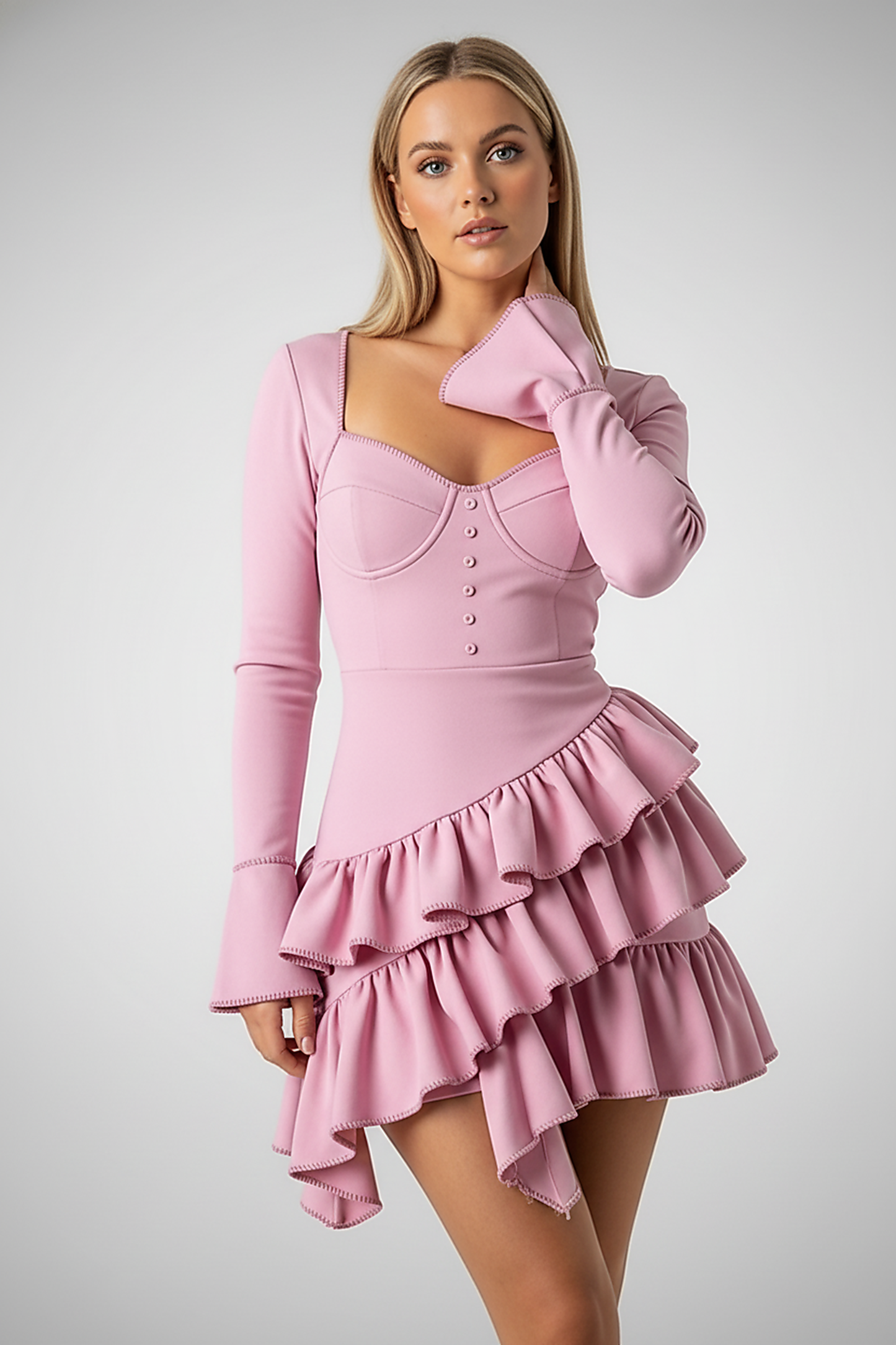 Floral Ruched Backless Maxi Dress - Thorne & Ivy