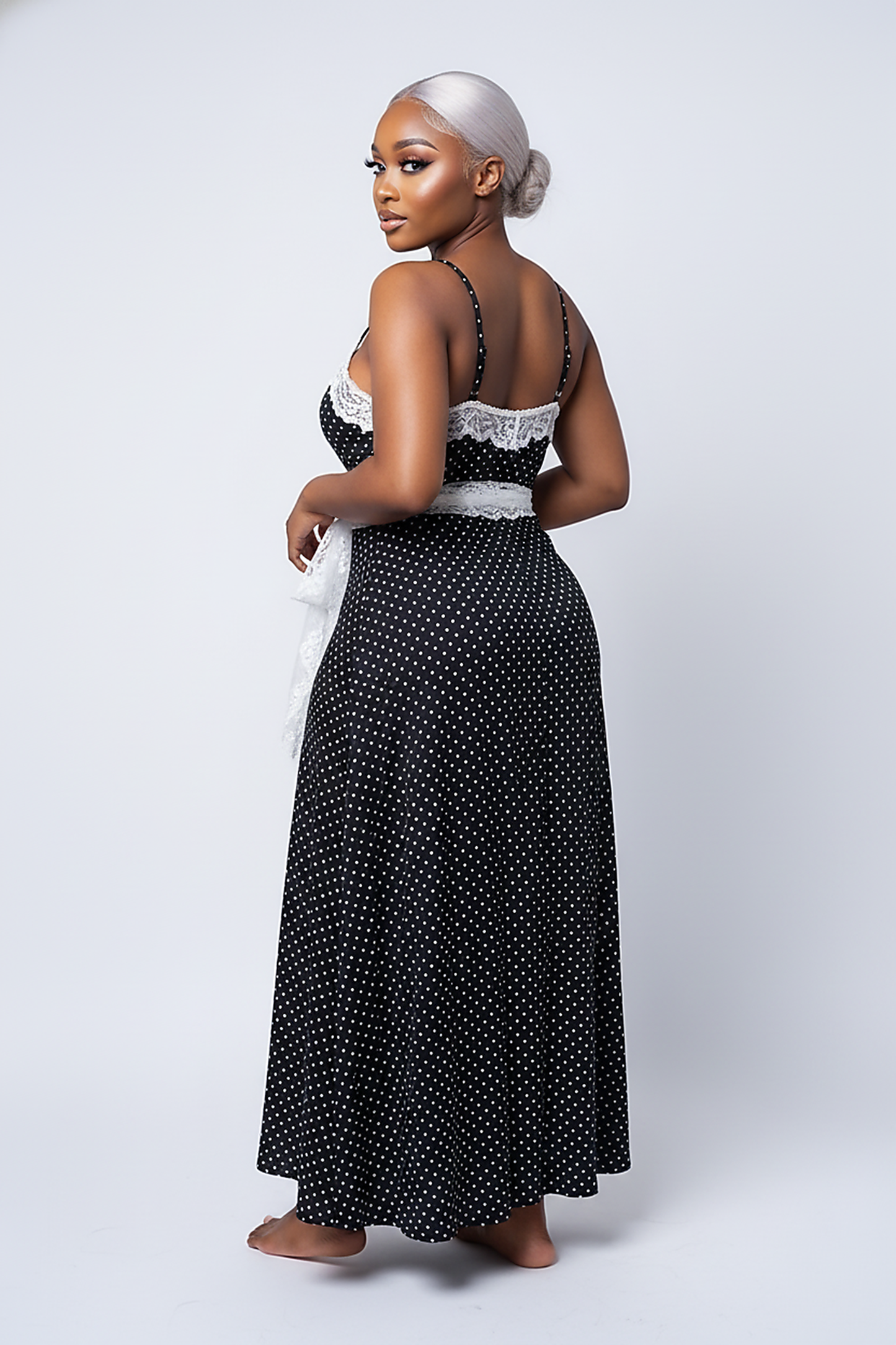 Polka Dot Suspender Maxi Dress - Thorne & Ivy