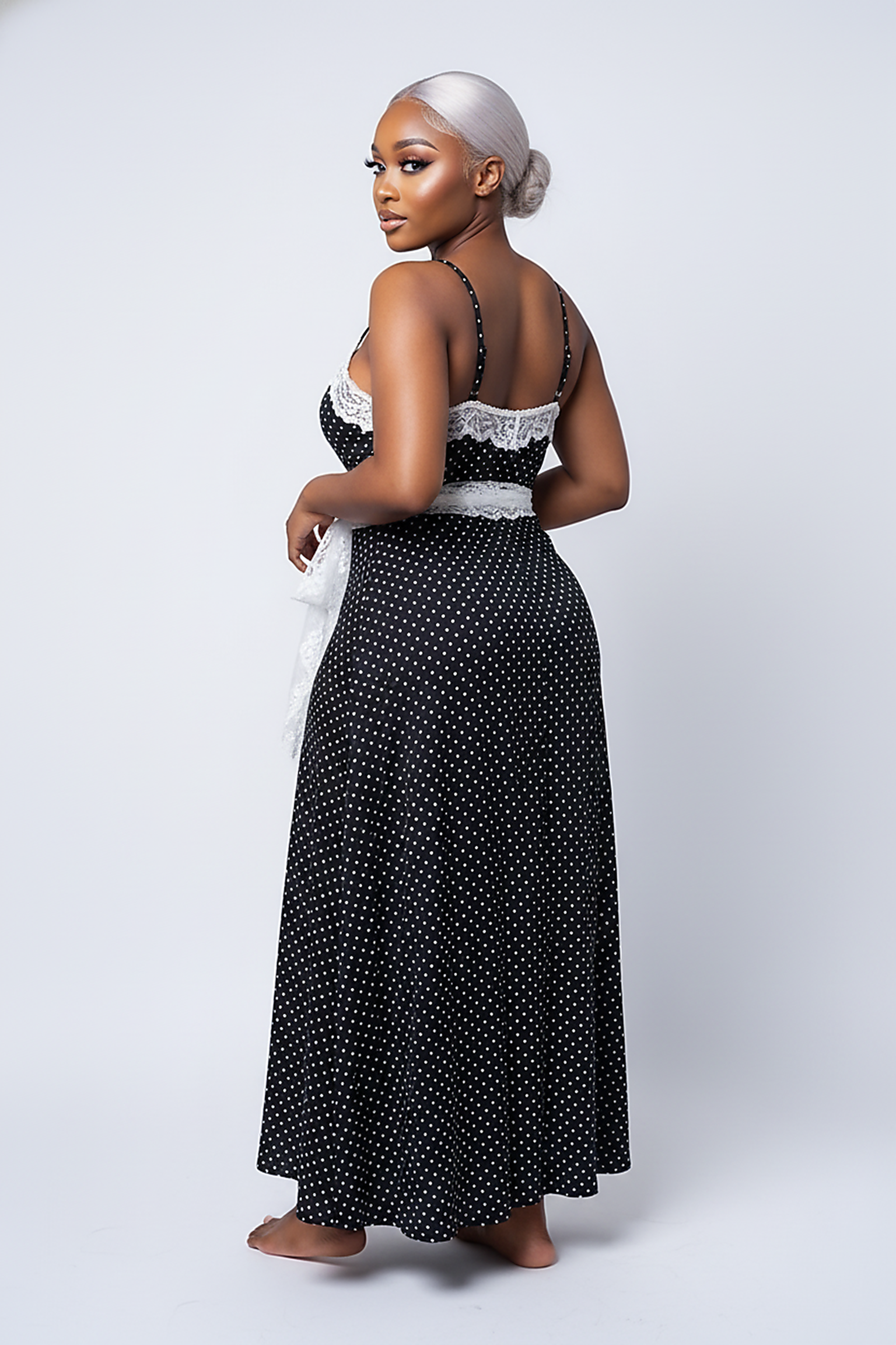 Polka Dot Suspender Maxi Dress - Thorne & Ivy