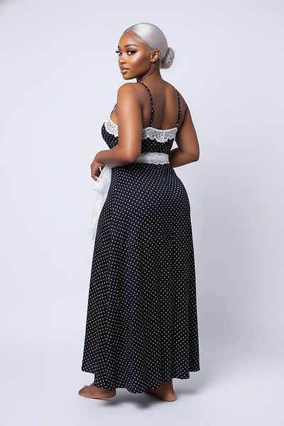 Polka Dot Suspender Maxi Dress - Thorne & Ivy