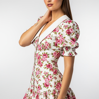 Printed Puff Sleeve Mini Dress - Thorne & Ivy