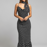 Polka Dot Tie-Front Maxi Dress - Thorne & Ivy