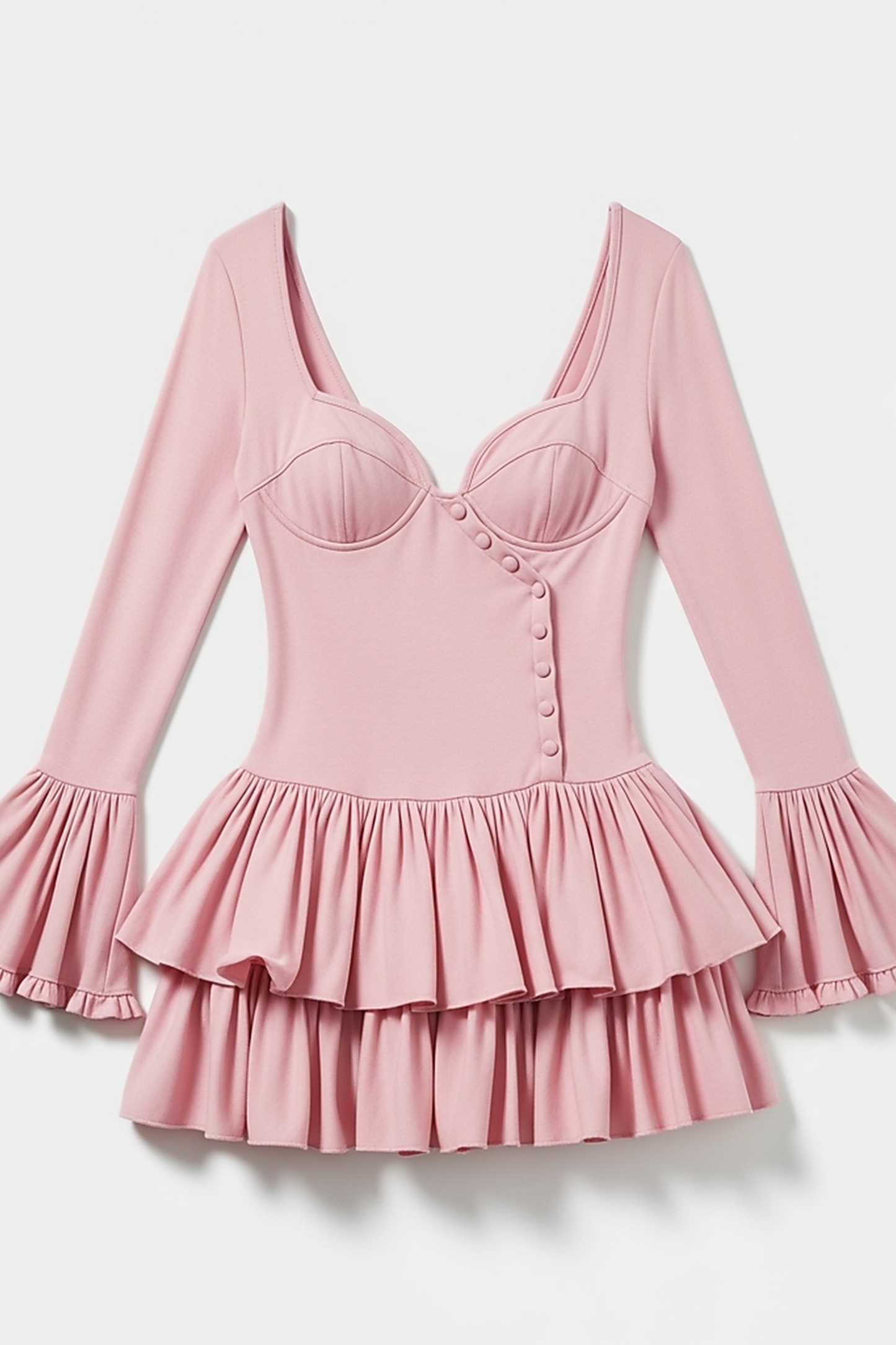 Flare Sleeve Ruffle Mini Dress - Thorne & Ivy