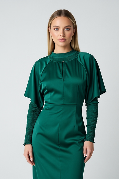 Satin Button Down Maxi Dress - Thorne & Ivy