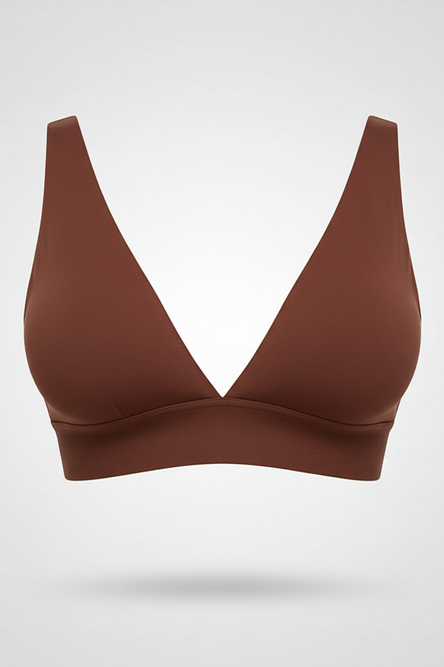 Seamless push-up padded wireless bralette, close-up fabric detail.