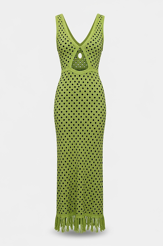 Knitted See-Through Maxi Cover-Up Dress - Thorne & Ivy