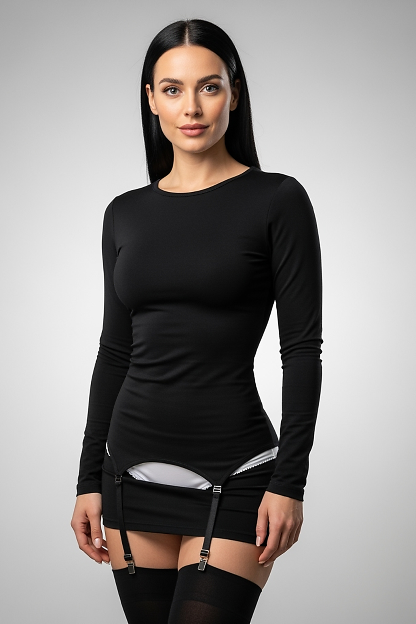 Ribbed Knit Long Sleeve Mini Dress - Thorne & Ivy