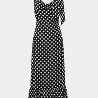 Polka Dot Tie-Front Maxi Dress - Thorne & Ivy