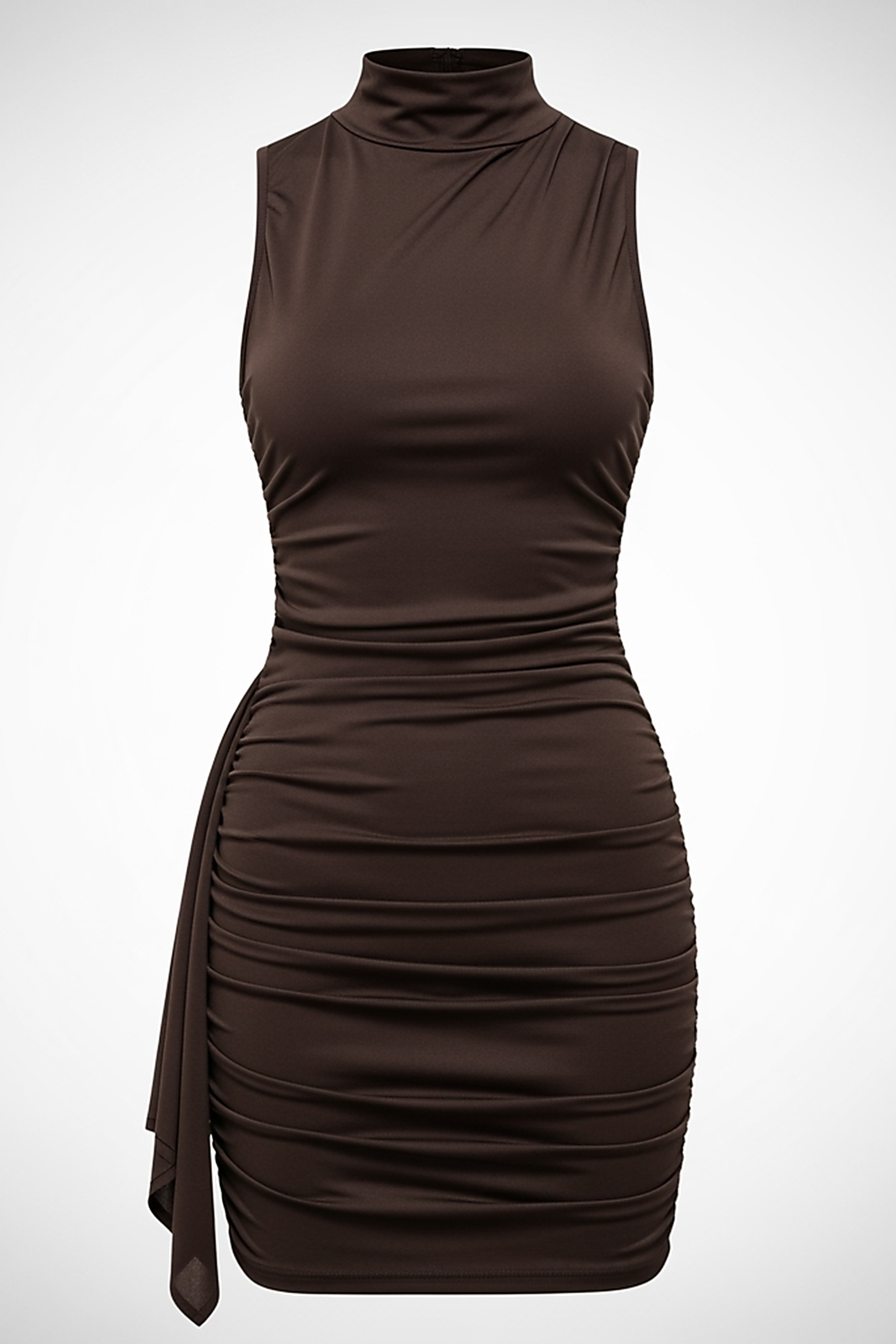 Turtleneck Ruched Mini Dress - Thorne & Ivy