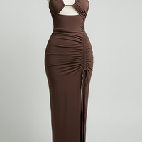Puff Sleeve V-Neck Maxi Dress - Thorne & Ivy