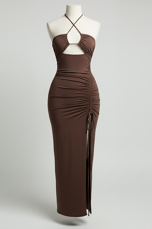 Puff Sleeve V-Neck Maxi Dress - Thorne & Ivy