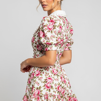 Floral Lapel Mini Dress - Thorne & Ivy